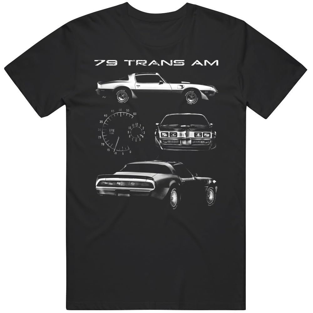 1979 Trans Am Multi View with Tachometer and Model Year T Shirt XL Black