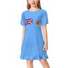 Fiji Flag Girl's Dress Summer Crew Neck Children's T-Shirt Tops Casual Wear 160CM view 1