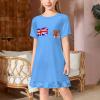 Fiji Flag Girl's Dress Summer Crew Neck Children's T-Shirt Tops Casual Wear 160CM view 2