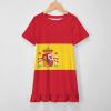 Flag of Spain Girl's Dress Summer Crew Neck Children's T-Shirt Tops Casual Wear 140CM view 3