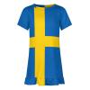 Flag of Sweden Girl's Dress Summer Crew Neck Children's T-Shirt Tops Casual Wear 130CM view 4