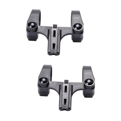 BESPORTBLE 2pcs Lamp Bracket for Bike Headlight Holder Center Mount Skid Design for Mountain and Road Cycling Handlebar Fit Black