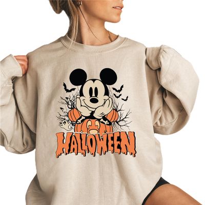 Vintage Halloween Pumpkin Sweatshirt, 90s Halloween Party, Spooky Season Trick or Treat (Desing 1)