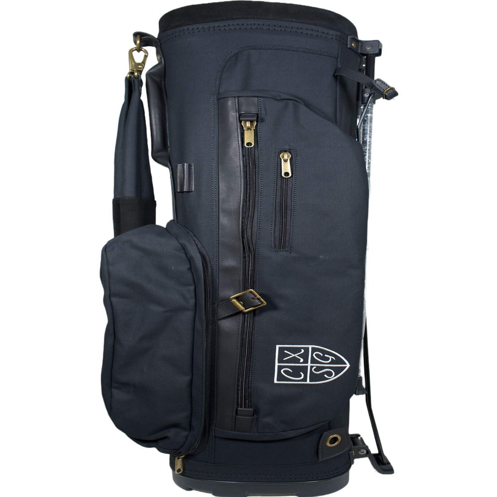 Classic Style Golf Vintage Canvas & Leather Stand Bag Brown/Beige Black