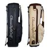 Classic Style Golf Vintage Canvas & Leather Stand Bag Brown/Beige Black view 3