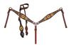 Western Headstall Breast Collar Reins Set Leather Hand Carved Tooled Equestrian Trail Horse Saddle Tack Set Full Cob Pony ST-HTS-051 (Cob) view 1
