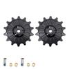 DJC Bike Ceramic Bearing Pulley Wheel 2pcs Guide Roller 11T 12T 13T 14T 15T 16T 17T MTB Road Bike Rear Derailleur for Shimano for Sram Pulley(Black 2pcs 16T)