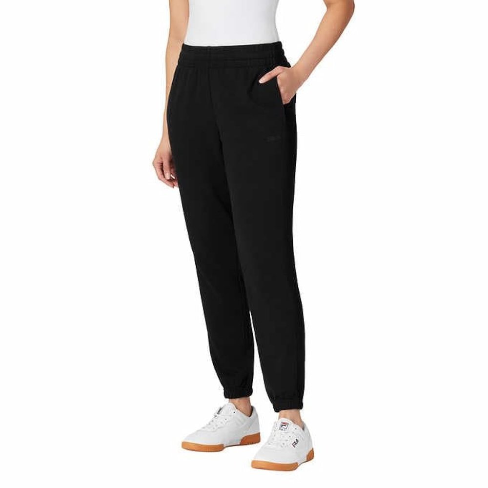 Fila Women French Terry Jogger with Pockets (Black, Small)