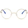 Kursan Round Blue Light Glasses for Women Men Retro Circle Metal Frame Eyeglasses Two Sizes (Gold - 45MM) view 1