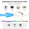 Kursan Round Blue Light Glasses for Women Men Retro Circle Metal Frame Eyeglasses Two Sizes (Gold - 45MM) view 3