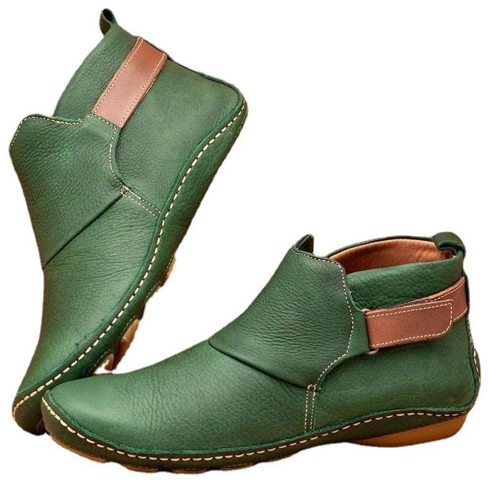 Ladmiple Cowboy Boots For Women Mid Calf Green Womens Fashion Ankle Booties Causal Combat Boots Cowboy Cowgirl Western Short Booties Round Toe High Top Winter Walking Shoes