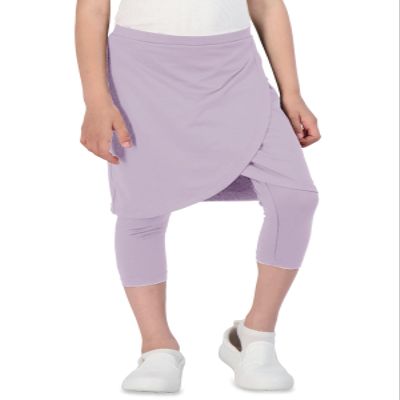 CharmWM Girls High Elastic Waist Capri Pants Kids Cute Active Golf Tennis Skorts Leggings Skirts Trousers Light Purple