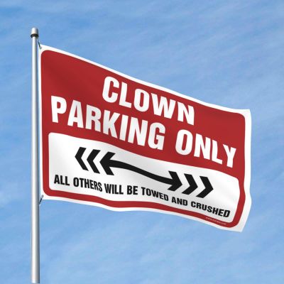 Student Athlete Flag Clown Parking Only Flag Outdoor Porch Decor Car Flags For Room (Size : 60X90CM)