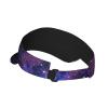 Blue & Purple Galaxy Print Adult Sunscreen Visor Cap Sports Adjustable Sun Hat Cap for Beach Pool Golf Tennis Unisex view 3