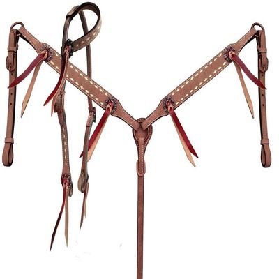 Western Headstall Breast Collar Reins Set Leather Hand Carved Tooled Equestrian Trail Horse Saddle Tack Set Full Cob Pony ST-HTS-063 (Pony)