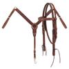 Western Headstall Breast Collar Reins Set Leather Hand Carved Tooled Equestrian Trail Horse Saddle Tack Set Full Cob Pony ST-HTS-076 (Cob) view 1