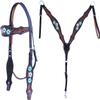 Western Headstall Breast Collar Reins Set Leather Hand Carved Tooled Equestrian Trail Horse Saddle Tack Set Full Cob Pony ST-HTS-082 (Full) view 1
