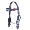 Western Headstall Breast Collar Reins Set Leather Hand Carved Tooled Equestrian Trail Horse Saddle Tack Set Full Cob Pony ST-HTS-082 (Full) view 3