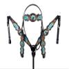 Western Headstall Breast Collar Reins Set Leather Hand Carved Tooled Equestrian Trail Horse Saddle Tack Set Full Cob Pony ST-HTS-073 (Full) view 1