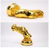 LNGODEHO 24K European Golden Football Boot Replica Trophy Champion Top Shooter Award Cup Statue Fans Souvenir Cup for School Tournament (Ball Kicking) view 2
