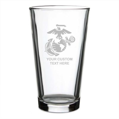 7.62 Design U.S. Marine Corps Eagle Globe and Anchor Personalized 16 oz. Pint Glass