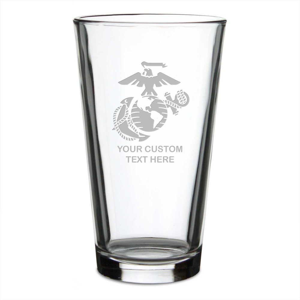 7.62 Design U.S. Marine Corps Eagle Globe and Anchor Personalized 16 oz. Pint Glass