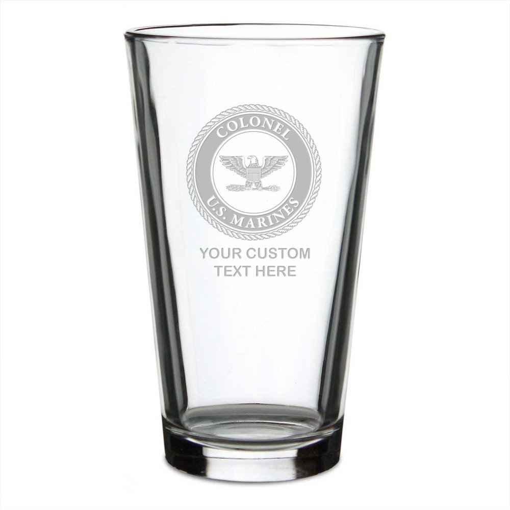 7.62 Design U.S. Marine Corps O-6 Colonel Personalized 16 oz. Pint Glass