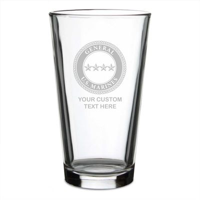 7.62 Design U.S. Marine Corps O-10 General Personalized 16 oz. Pint Glass