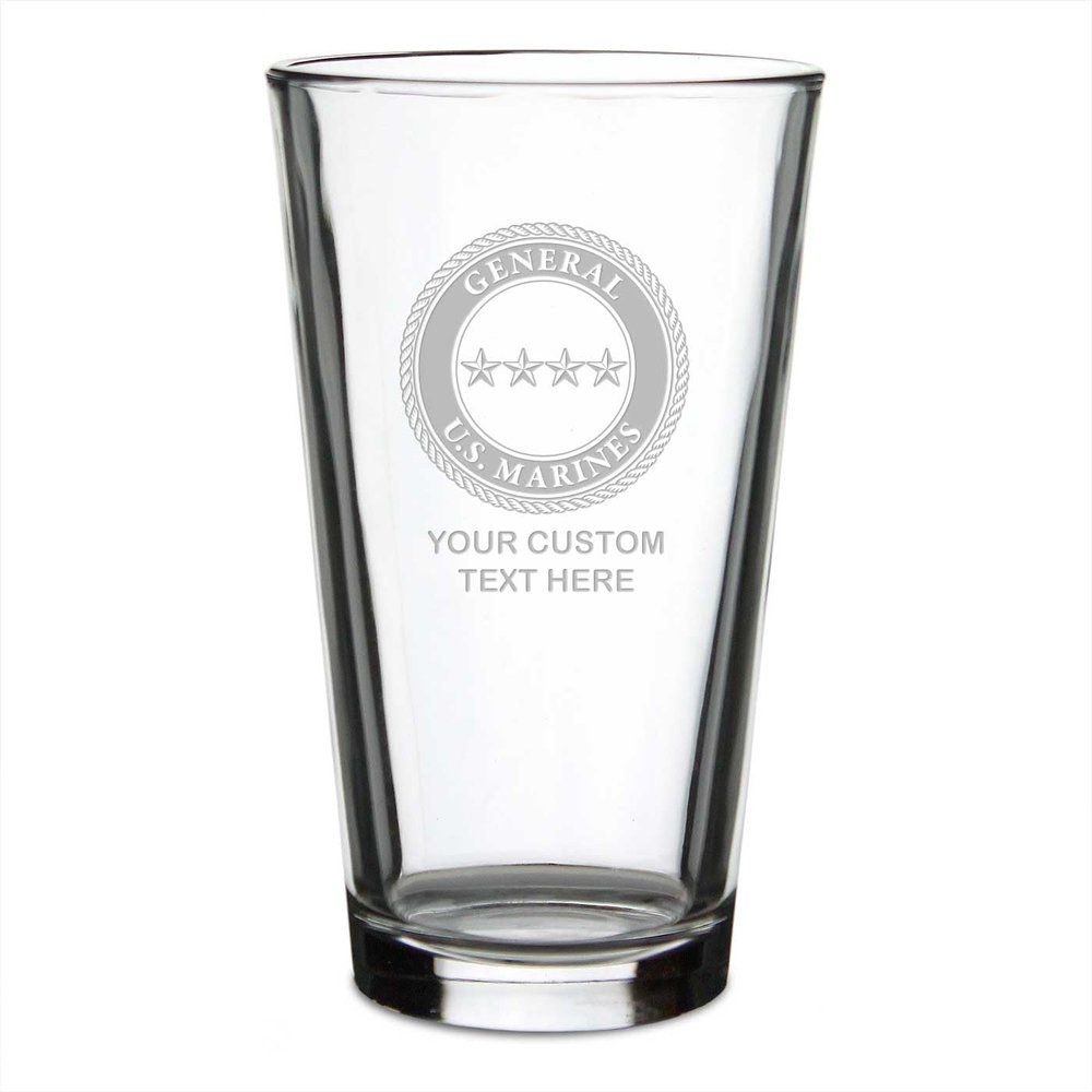 7.62 Design U.S. Marine Corps O-10 General Personalized 16 oz. Pint Glass