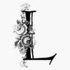 Vintage Engraved Floral Monogram Letter L Bumper Sticker Vinyl Decal 5" view 1