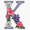 Monogram Initial K Letter K with Flowers Bumper Sticker Vinyl Decal 5" view 1