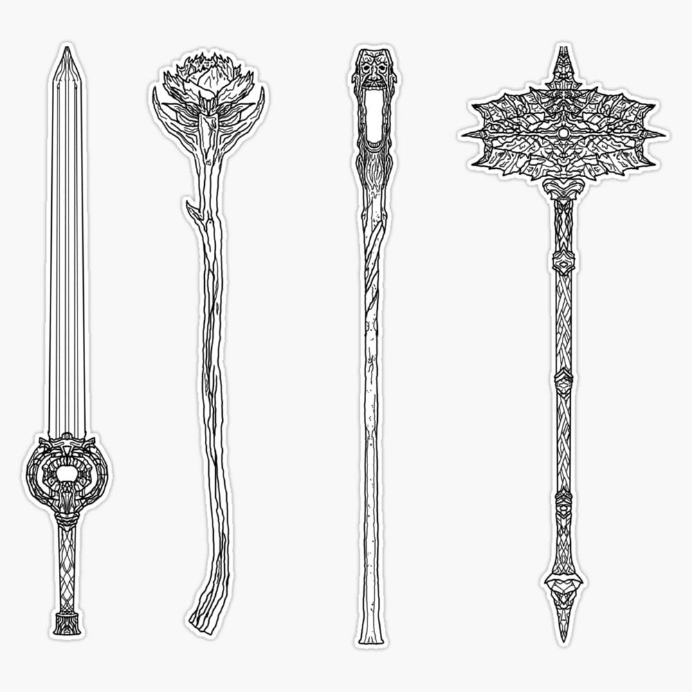 Skyrim Weaponry Bumper Sticker Vinyl Decal 5"