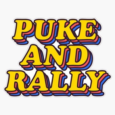 Puke and Rally Summer College Party Bumper Sticker Vinyl Decal 5"