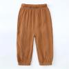 Baby Girl Pants Toddler Baby Girls Solid Color Cotton Linen Pants Summer Outdoor Casual (Yellow, 18-24 Months) view 2