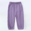 Baby Girl Pants Toddler Baby Girls Solid Color Cotton Linen Pants Summer Outdoor Casual Fashionable (Purple, 6-7 Years) view 2