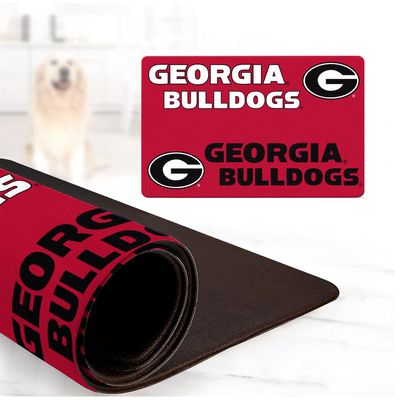 Georgia Bulldogs Officially Licensed Food and Water Mat for Dogs and Cats | 18" x 29" | Non-Slip | Water-Proof