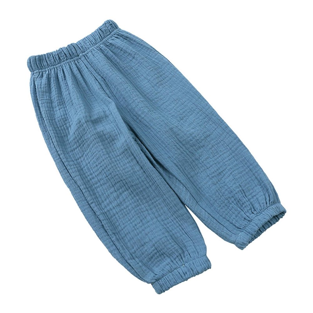 Baby Girl Pants Toddler Baby Girls Solid Color Cotton Linen Pants Summer Outdoor Casual Fashionable (Blue, 6-7 Years)