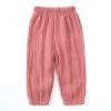 Baby Girl Pants Toddler Baby Girls Solid Color Cotton Linen Pants Summer Outdoor Casual Fashionable (Pink, 5-6 Years) view 2