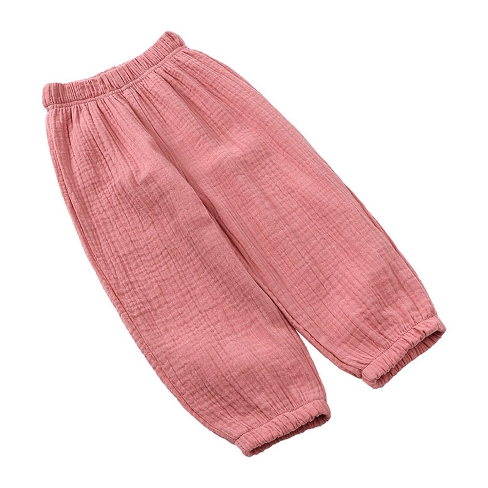 Baby Girl Pants Toddler Baby Girls Solid Color Cotton Linen Pants Summer Outdoor Casual Fashionable (Pink, 4-5 Years)