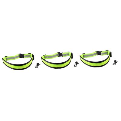 Kisangel 3pcs Reflective Belt Led for Runners Hikers Bikers Rechargeable Adjustable and Highly Visible