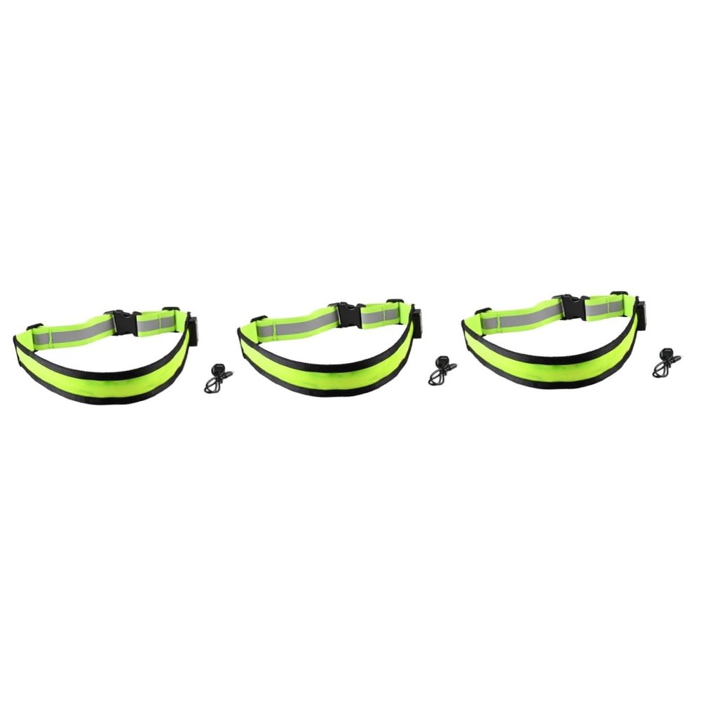 Kisangel 3pcs Reflective Belt Led for Runners Hikers Bikers Rechargeable Adjustable and Highly Visible