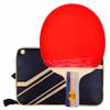 DUDSME Ping Pong Paddle Table Tennis Bat 1 Star Defensive 5-Ply Pure Wood Professional Racket Suitable for Beginner Training with Carry Bag/A/Short Handle view 1