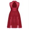 JEATHA Women's Shiny Sequins Lyrical Modern Contemporary Dance Dress Costume Long Flowy Slit Skirts Burgundy B Large view 4