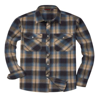 Alimens & Gentle Men's Button Down Regular Fit Long Sleeve Plaid Flannel Casual Shirts