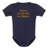 Auburn Fan BamaSmells Like My Diaper Baby Bodysuit Outfit (Navy, 6 Months) view 1