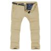 TBMPOY Men's Snow Ski Hiking Pants Waterproof Winter Fleece Lined Pants Camping Skiing Ice Fishing Pants with Belt 01 Thick Light Khaki L view 1
