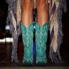 Ladmiple Cowboy Boots For Women Wide Calf Brown Cowgirl Boots for Women, Western Cowboy Boots for Women Knee High Tall Pointed Toe Embroidered Pull On Zipper Stitching Chunky Heel Fashion Boots view 3