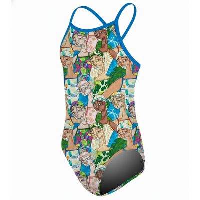 Sporti x Mat Chavez Limited Edition Backstroke Beauties Thin Strap One Piece Swimsuit Youth (22-28) - Multi - 28Y