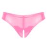 WinChang Women's Shiny Metallic PVC Leather Crotchless Tong Underwear Wet Look Low Rise Bikini Briefs V String Pink Medium view 1