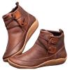 Ladmiple Boots For Women Fashion Mid Calf Women Cowgirl Cowboy Western Ankle Boots Round Toe Short Booties Fashion Classic Retro Casual High Top Combat Walking Shoes view 1